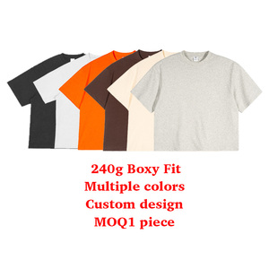 T-shirts pour hommes à coupe sportive surdimensionnée, confortables, à manches courtes, en coton premium 240g, tendance pour les tenues quotidiennes - Product Image 1