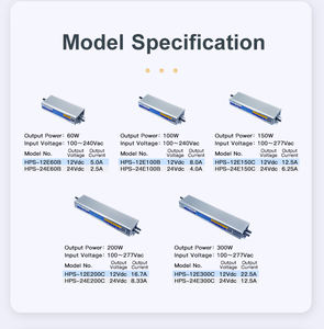 IP68 IP67 Waterproof Flood Light <b>LED</b> <b>Driver</b> PFC High Power Factor 12V 24V 60W-300W Wide Input Voltage Switching Power Supply - Product Image 5