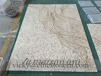 Mosaïque de marbre colorée, motif personnalisé, design de carrelage de sol en mosaïque irrégulière