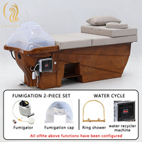 Chuqque Luxuriöses Modernes Tragbares Spa-Multifunktions-Shampoo-Bett mit Massivholzrahmen und PU-Leder, Ausgestattet mit Elektromotoren