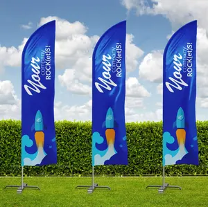 High quality custom marketing advertising banner flags 12ft custom drone racing feather flags for used cars