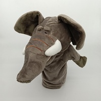 Marionnettes à main d'animaux à bouche ouverte, prêtes à l'emploi, en peluche panda et chiot, jouets en coton PP et maille pour la maternelle, marionnettes à doigts en gros