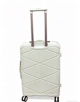 Juego de Maletas de Polipropileno Color Crema Dorado Rosa, 3 Piezas, 20, 24 y 28 Pulgadas, Textura de Diamante Facetado, Carcasa Rígida, Maleta de Viaje con Ruedas, Venta al Por Mayor OEM