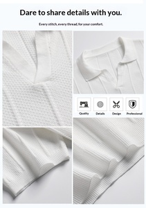 T-shirt Polo Homme en Maille de Soie Glacée Respirante et Fine, Coupe Décontractée, Manches Courtes, Qualité Supérieure, Idéal pour l'Été - Product Image 5