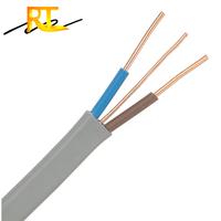 Câble électrique en cuivre à âme plate en PVC de bonne qualité, fils électriques à double âme et terre