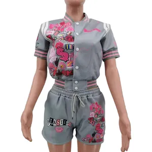 Conjunto de 2 piezas formado por camiseta y pantalón corto para mujer, conjunto de dos piezas, chándal, verano 2023