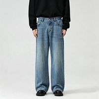 Jeans vintage pour hommes : Pantalons amples et décontractés à jambe droite / Pantalons à jambes larges, Vêtements décontractés, Prix de gros réduit