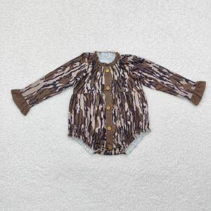 Infant <b>Baby</b> Girl Brown Bows Floral Long Sleeve Zipper Romper Jumpsuit Winter Warmth Sweeper Set ODM Cotton Spandex - Product Image 5