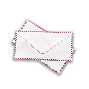 Enveloppe baroniale auto-adhésive blanche pour courrier aérien, taille 110*220 mm, avec rouge et bleu sur le bord, enveloppe en sinamay - Product Image 4