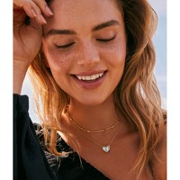 Vente chaude ks collier coeur de pêche personnalité de style ins pour femmes belle chaîne de clavicule en résine collier empilable multicouche