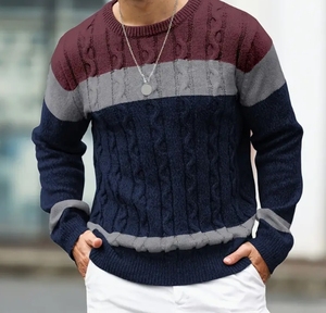 Pull personnalisé pour hommes col roulé vêtements tricotés hiver col roulé col rond tricoté pull pour hommes - Product Image 4