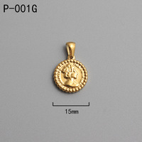 Vente en gros de colliers de portrait étanches en plaqué or 14 ct et 18 ct pour la fabrication de bijoux de mode en acier inoxydable avec pendentif à breloque