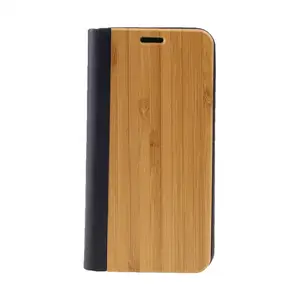 Flip Cover Plain Texture Wood Phone Case For Iphone 13 12 11 X 8 7 6 Series 14 pro max