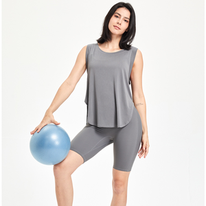 Chaleco deportivo sin mangas para mujer, con abertura lateral y bajo curvo, ligero, transpirable, para yoga y entrenamiento atlético, venta al por mayor - Product Image 2