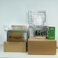Boîte d'expédition isotherme en carton ondulé personnalisée, boîte d'emballage thermique en aluminium pour la livraison de produits alimentaires en chaîne du froid