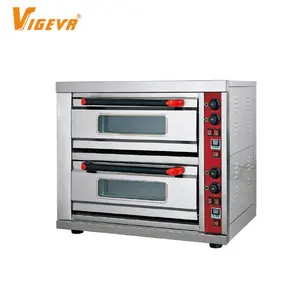 Dubbeldeks Industriële Gas 4 Pizza Oven Elektrische Gas Bakken Horno Pizza Oven