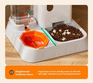 Dispenser makanan dan air kucing otomatis, Dispenser makanan & air kucing anjing 2 in 1 dengan tangki makanan 1.1KG dan tangki air 2,2 L - Product Image 3