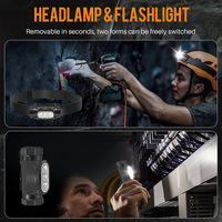 Lampe frontale LED magnétique HP120 super lumineuse 1500 lumens, étanche IP68, détection de mouvement, portée 80 m, rechargeable USB-C, en aluminium, portable
