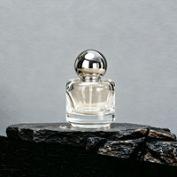 Flacon de parfum en verre transparent cylindrique de 30 ml en gros, vide, avec pulvérisateur à col serti, pour distribution cosmétique, impression sérigraphique