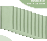 Ceintures de chaise vert sauge avec nœud papillon en satin prêt à l'emploi pour la décoration de l'hôtel de fête d'événement de mariage