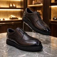 Chaussures modernes pour hommes en cuir véritable à enfiler, semelle épaisse surélevée, style décontracté professionnel RADOLFA, plateforme robuste, confort urbain