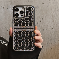 Coque de téléphone Premium antichoc en TPU avec strass, design élégant et luxueux, protection pour 13/14/15/16/17Pro