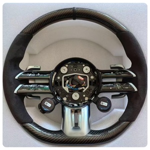 <span class=keywords><strong>Volant</strong></span> en fibre de carbone pour Mercedes-Benz <span class=keywords><strong>A35</strong></span> A45 C63 C43 E53 E63 G63 G500 G55 <span class=keywords><strong>AMG</strong></span> GT S63 GLE63 GLA45 W223 - Product Image 1