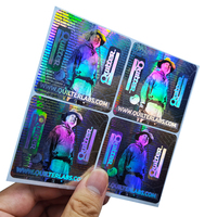 Impression d'étiquettes autocollantes holographiques 3D argentées de sécurité pour cosmétiques, produits pharmaceutiques et documents, avec logo personnalisé et hologramme de marque