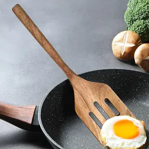 Ferramentas de cozinha de madeira, garfo de salada, colher de mistura, conjunto de utensílios de cozinha para pesca e macarrão, balde de madeira para armazenamento