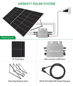 Mini Sistema Solar completo de 24V para balcón con paneles fotovoltaicos Powerwall y controlador MPPT de microinversor - Product Image 2