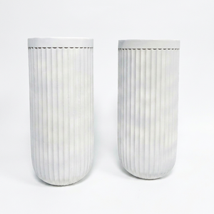 Macetas Grandes de Fibra de Vidrio y Arcilla para Jardín Vertical Gris Moderno, Juego de Macetas de Alta Calidad, Duraderas, Ecológicas y Ligeras para Hogar y Vivero - Product Image 1