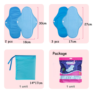 Ensemble de 6 serviettes hygiéniques de maternité et post-partum avec sac de rangement, serviettes en tissu super absorbantes et anti-fuites pour femmes enceintes - Product Image 2
