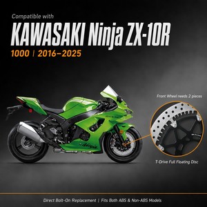 Disque de frein avant flottant complet T-Drive Performance pour moto <span class=keywords><strong>Kawasaki</strong></span> <span class=keywords><strong>Ninja</strong></span> <span class=keywords><strong>ZX10R</strong></span> ZX-10R ABS 2016-2025 – Amélioration de performance pour la course - Product Image 4