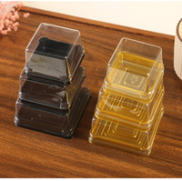 Boîte à pâtisserie en plastique PET pour gâteaux de lune, avec couvercle en dôme, mini boîte rectangulaire, boîte à sushi, boîte à sucre, boîte à nourriture pour bébé, boîte à gâteaux