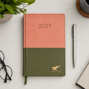 Wholesale Custom Engraved Logo Leather Planner Agenda 2027 New Hardcover Diary Journal <b>Notebook</b> Corporate Business Promotional - Product Image 2