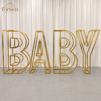 Support de lettres dorées en acier inoxydable pour décoration de toile de fond de baby shower, mariage et événements