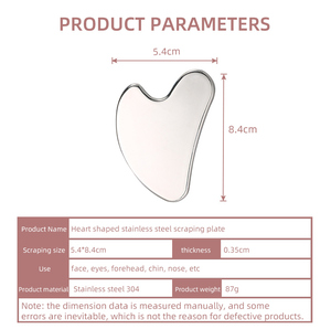 Guasha Pad Stainless Steel Material Gift Box Heart Shape logo Printed Facial Leg Neck <b>Massager</b> Roller <b>Tool</b> - Product Image 4