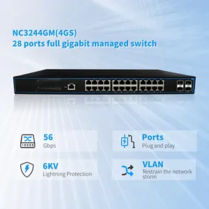 Metal Case Full Gigabit Switch Managed With 4X 1000Mbps Uplink SFP Port 28-port Full Gigabit Managed Switch