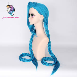 Perruque de cosplay de haute qualité Ainizi China Wigs Vendor pour le champion <span class=keywords><strong>Jinx</strong></span> de <span class=keywords><strong>League</strong></span> <span class=keywords><strong>of</strong></span> Legends, pour exposition de jeu ou Halloween - Product Image 3