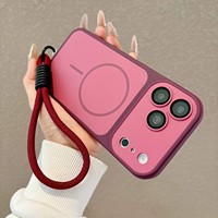 Coque de téléphone magnétique avec sangle de chargement sans fil pour iPhone 18 Pro Max, 17 Air, 16, 15, 14 Plus, 13, 12, 11