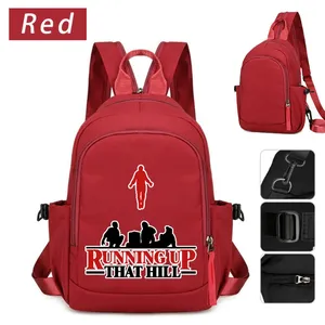 Sac à dos en verre rouge pour écoliers, sac de poitrine, sac bandoulière, portefeuille, anime, fermeture éclair bidirectionnelle, étanche, cadeaux - Product Image 2