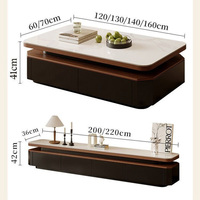 Meubles de salon modernes en bois, ensemble de meuble TV et table basse avec rangement à tiroirs, meuble TV en bois, table à thé pour la maison