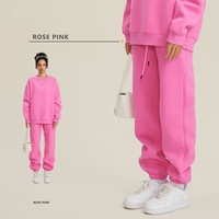 Sweat-shirt à capuche tricoté épais de couleur unie pour l'automne-hiver, avec logo frontal, style européen et américain, marque de mode urbaine, et pantalon de survêtement.
