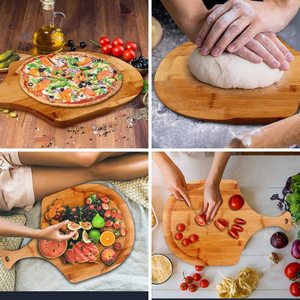 Ustensiles de cuisine pour hôtels et restaurants <span class=keywords><strong>Planche</strong></span> à pizza multifonctionnelle créative en bambou - Product Image 6