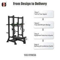 Presse à glissière verticale double plateforme avec verrous de sécurité réglables, colonnes de guidage et poteaux de poids latéraux pour salle de sport à domicile