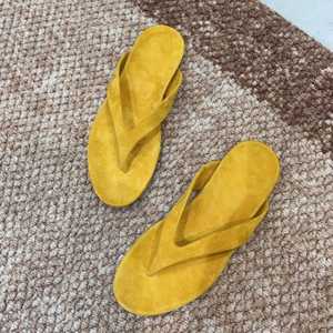 Sandales plates en daim souple de qualité supérieure pour femmes, confortables pour la marche en plein air, la plage, chaussures décontractées - Product Image 1
