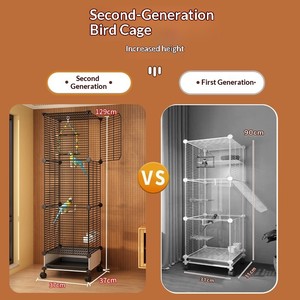 Gabbia per Uccelli di Lusso in Ferro Grande per Pappagalli/Uccelli, Design Bianco Traspirante e Stabile, Ecologica, Facile da Montare, per Uso Interno/Esterno - Product Image 5
