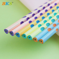 Crayons en bois écologiques personnalisables BKS pour promotions commerciales - Écriture fluide, mine noire, impression UV, plusieurs couleurs, lot