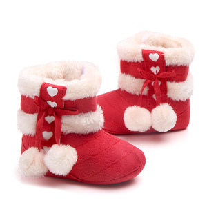 Hiver vente chaude bébé bottes <span class=keywords><strong>de</strong></span> neige nouveau bébé pré-walker chaussures pour filles avec mignon boules <span class=keywords><strong>de</strong></span> poils - Product Image 6