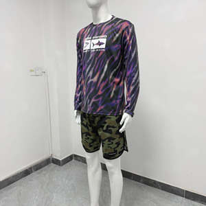 Camiseta de Pesca para Hombre, de Secado Rápido, Manga Larga, Antiolor, Cuello Redondo, Ajuste Atlético, Cómoda para Actividades al Aire Libre - Product Image 4